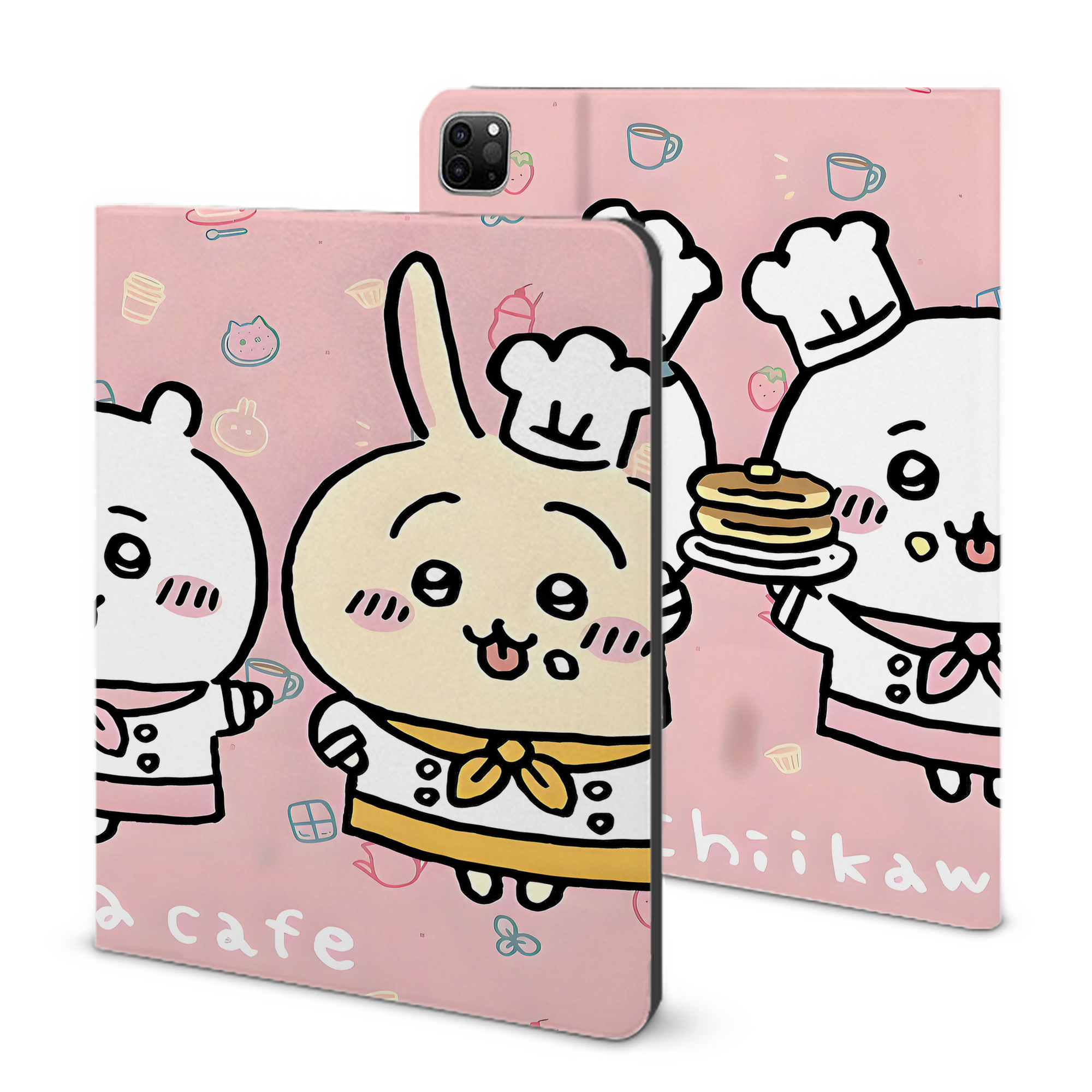 （画像用） ちいかわ Chii-kawa IPad ケース ブック型 PUレザー TPU 耐衝撃 軽量 薄型 ペン収納なし 全面保護 IPad 各モデル対応